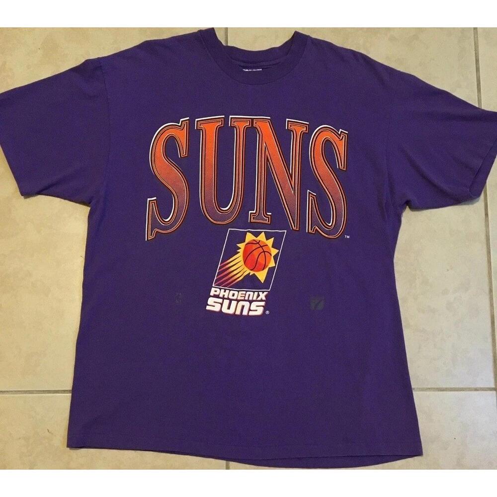 Vtg 90S Phoenix Suns Faded Spellout Shirt Xl Charles Barkley Nba Finals Grunge